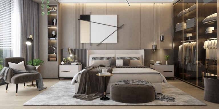 Camera da Letto Domus Ostiense Render Interno