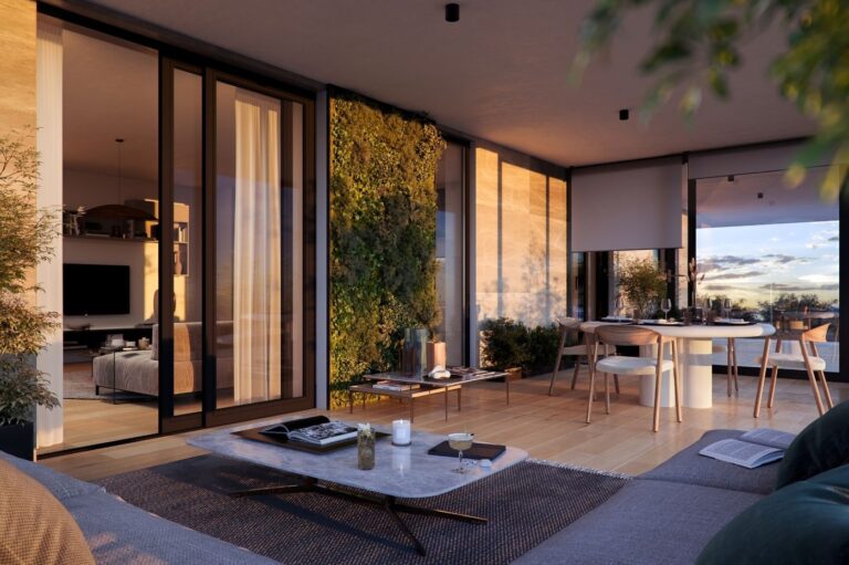 residenze 126 martini render interno veranda