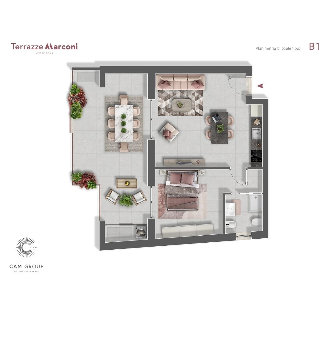 Bilocale B1 Terrazze Marconi