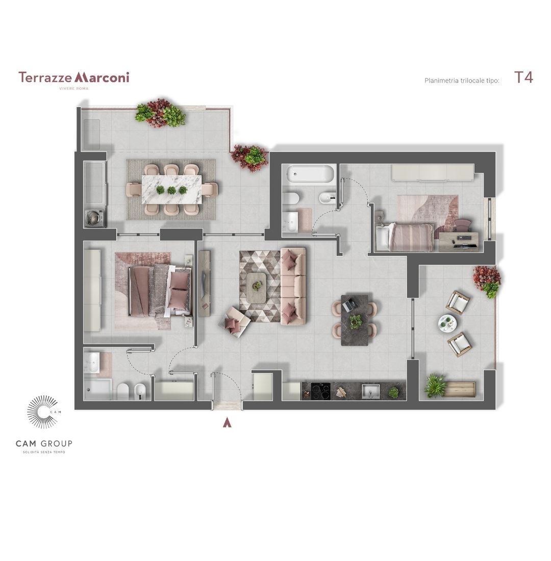 Trilocale T4 - Terrazze Marconi