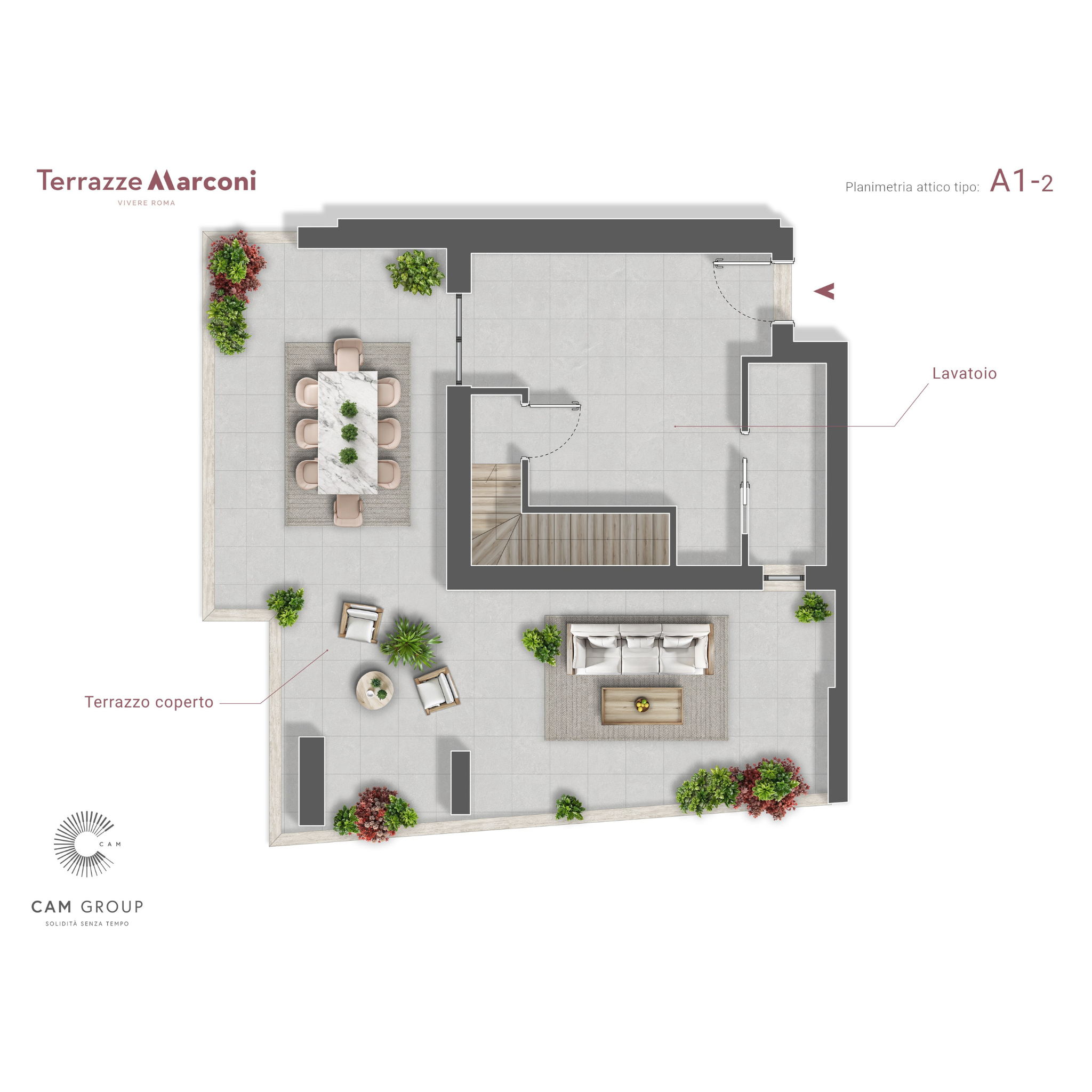 Luxury apartment in Rome, Penthouse · Terrazze Marconi