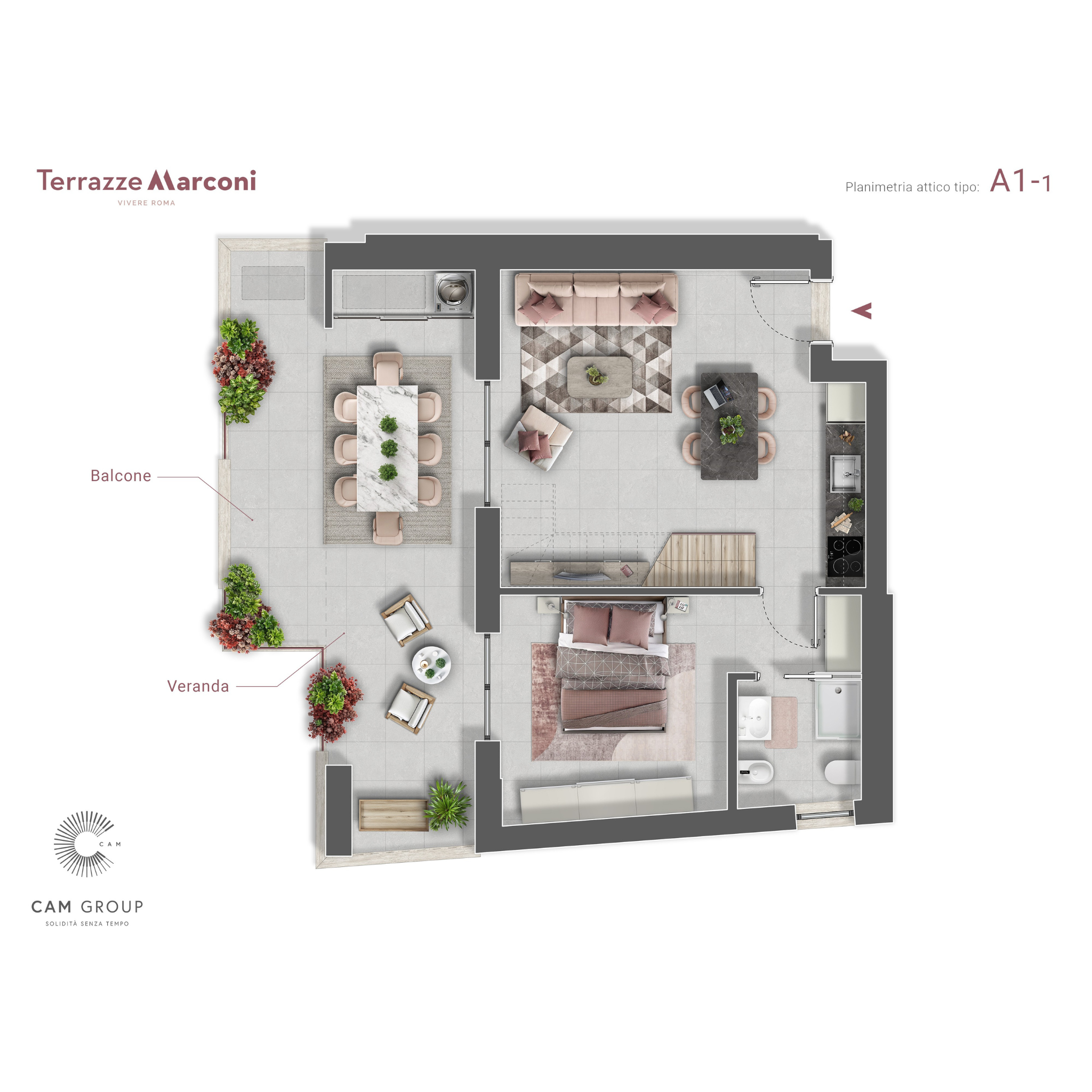 Luxury apartment in Rome, Penthouse · Terrazze Marconi